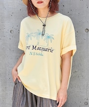 21/-シルケット風天竺 接触冷感 裾タック Tシャツ