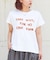 21/-OE天竺 フレンチスリーブ ブラシ刺繍 ロゴ Tシャツ