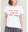 21/-OE天竺 フレンチスリーブ ブラシ刺繍 ロゴ Tシャツ