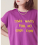 21/-OE天竺 フレンチスリーブ ブラシ刺繍 ロゴ Tシャツ