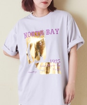 21/-OE天竺 箔プリント ロゴ Tシャツ