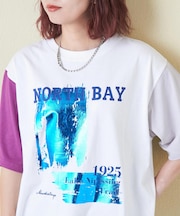 21/-OE天竺 箔プリント ロゴ Tシャツ