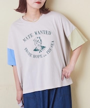 32/-天竺 前後 プリント Tシャツ
