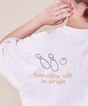 21/-OE天竺 ロゴ 刺繍 ドルマン Tシャツ