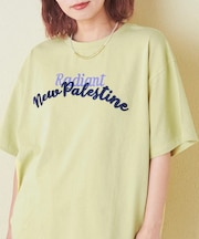 21/-OE天竺 ロゴ 刺繍 ドルマン Tシャツ