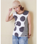 26/-OE天竺 ドット プリント 汗染み防止 加工 ノースリーブ Tシャツ