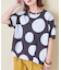 26/-OE天竺 ドット プリント 汗染み防止 加工 ドルマン Tシャツ