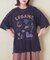 26/-天竺 パウダー加工 イタリア プリント ビッグ Tシャツ