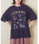 26/-天竺 パウダー加工 イタリア プリント ビッグ Tシャツ