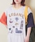 26/-天竺 パウダー加工 イタリア プリント ビッグ Tシャツ