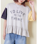 26/-天竺 パウダー加工 裾ギャザー ロゴ Tシャツ