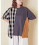 先染め チェック 切替 ラグラン Tシャツ