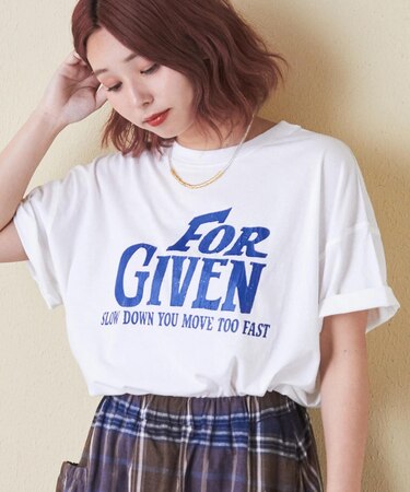 32/-OE天竺 ロゴプリント Tシャツ