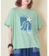 32/-OE天竺 グラフィック プリント スクエア Tシャツ