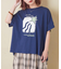 32/-OE天竺 グラフィック プリント スクエア Tシャツ