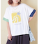 32/-OE天竺 グラフィック プリント スクエア Tシャツ