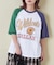 32/-ピーチ起毛 天竺 オゾン加工 ロゴプリント ラグラン Tシャツ
