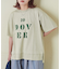 26/-天竺 パウダー加工 裾レイヤード ロゴ Tシャツ