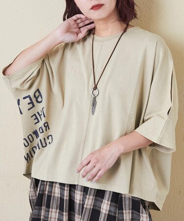 26/-天竺 パウダー加工 2WAY スリーブ Tシャツ