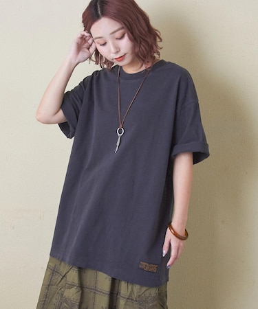 ピグメント染め 無地 ビッグ Tシャツ