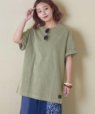 ピグメント染め 無地 ビッグ Tシャツ