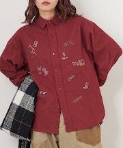 インド 起毛 シーチング 刺繍 ビッグシャツ