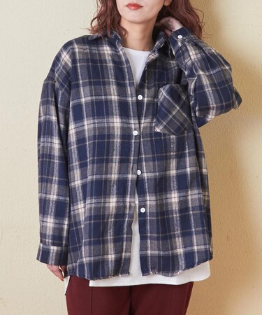 微起毛 チェック レギュラー シャツ