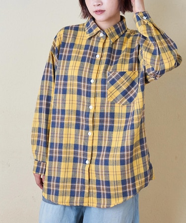 微起毛 チェック レギュラー シャツ