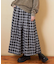 起毛 チェック ロング スカート