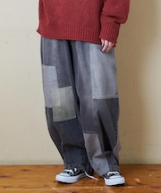 10.5オンス デニム リメイク風 コクーンパンツ