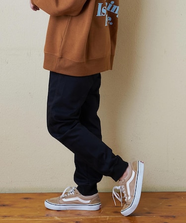 裏起毛 ストレッチ ツイル ジョガーパンツ