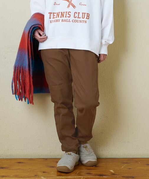 裏起毛 ストレッチ ツイル ジョガーパンツ