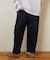 裏起毛 ストレッチ ツイル センター切替 ワイドパンツ