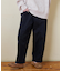 裏起毛 ストレッチ ツイル センター切替 ワイドパンツ