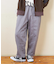 裏起毛 ストレッチ ツイル センター切替 ワイドパンツ