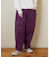 裏起毛 ストレッチ ツイル センター切替 ワイドパンツ