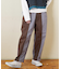 裏起毛 ストレッチ ツイル センター切替 ワイドパンツ