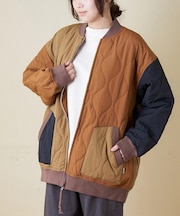 中綿 キルト ミリタリー ブルゾン