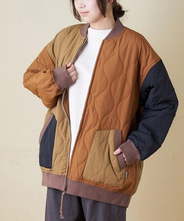 中綿 キルト ミリタリー ブルゾン