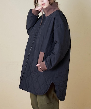 中綿 キルト バックプリント ビッグ ブルゾン