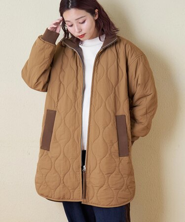 中綿 キルト バックプリント ビッグ ブルゾン