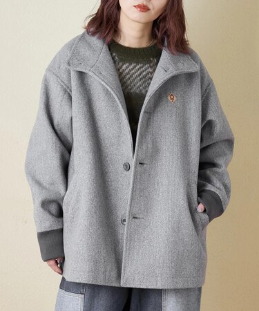 ウールフィール スタンドカラー ジャケット
