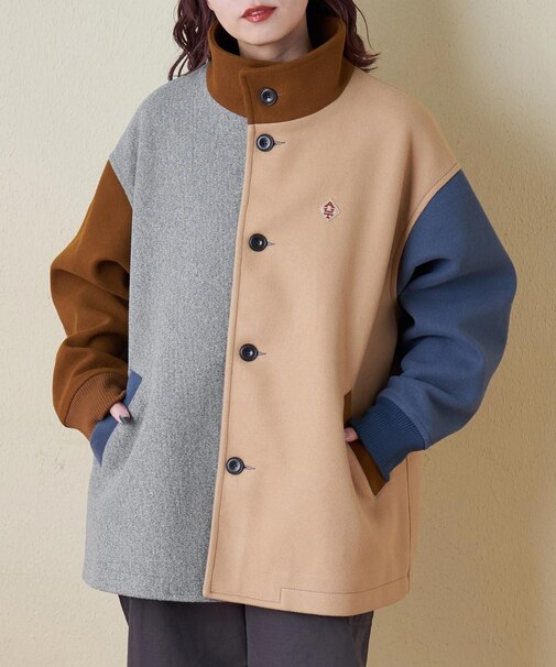 ウールフィール スタンドカラー ジャケット