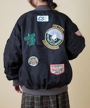 中綿 ナイロン ワッペン 刺繍 MA-1