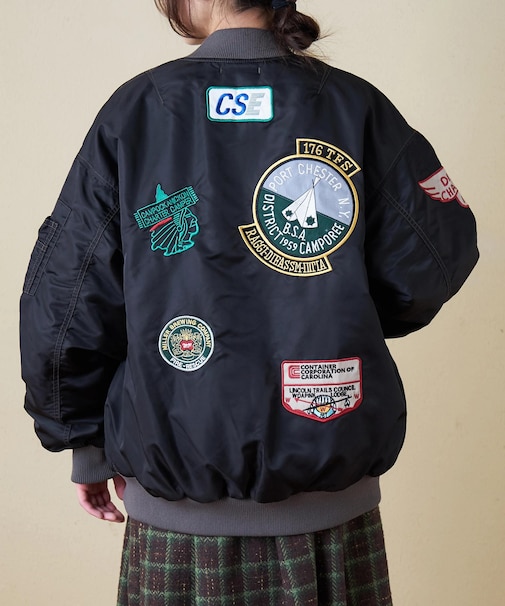 中綿 ナイロン ワッペン 刺繍 MA-1