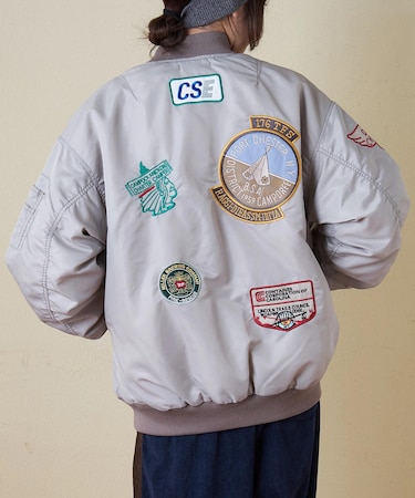 中綿 ナイロン ワッペン 刺繍 MA-1