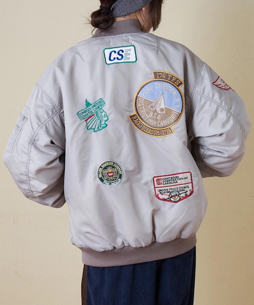 中綿 ナイロン ワッペン 刺繍 MA-1