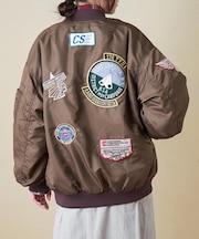 中綿 ナイロン ワッペン 刺繍 MA-1