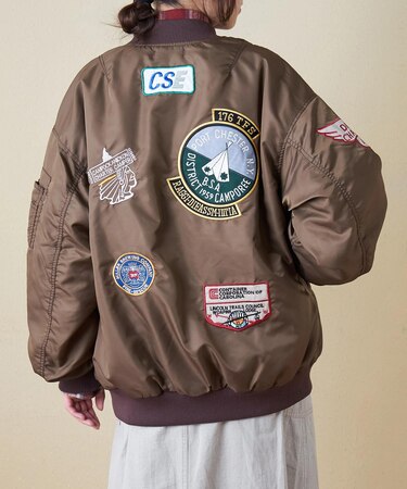 中綿 ナイロン ワッペン 刺繍 MA-1