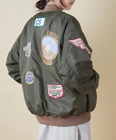 中綿 ナイロン ワッペン 刺繍 MA-1